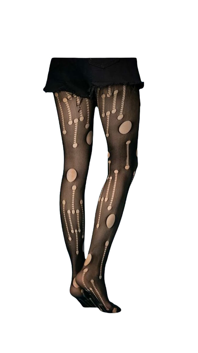 Distressed Holes Tights- Black – Dropashoe