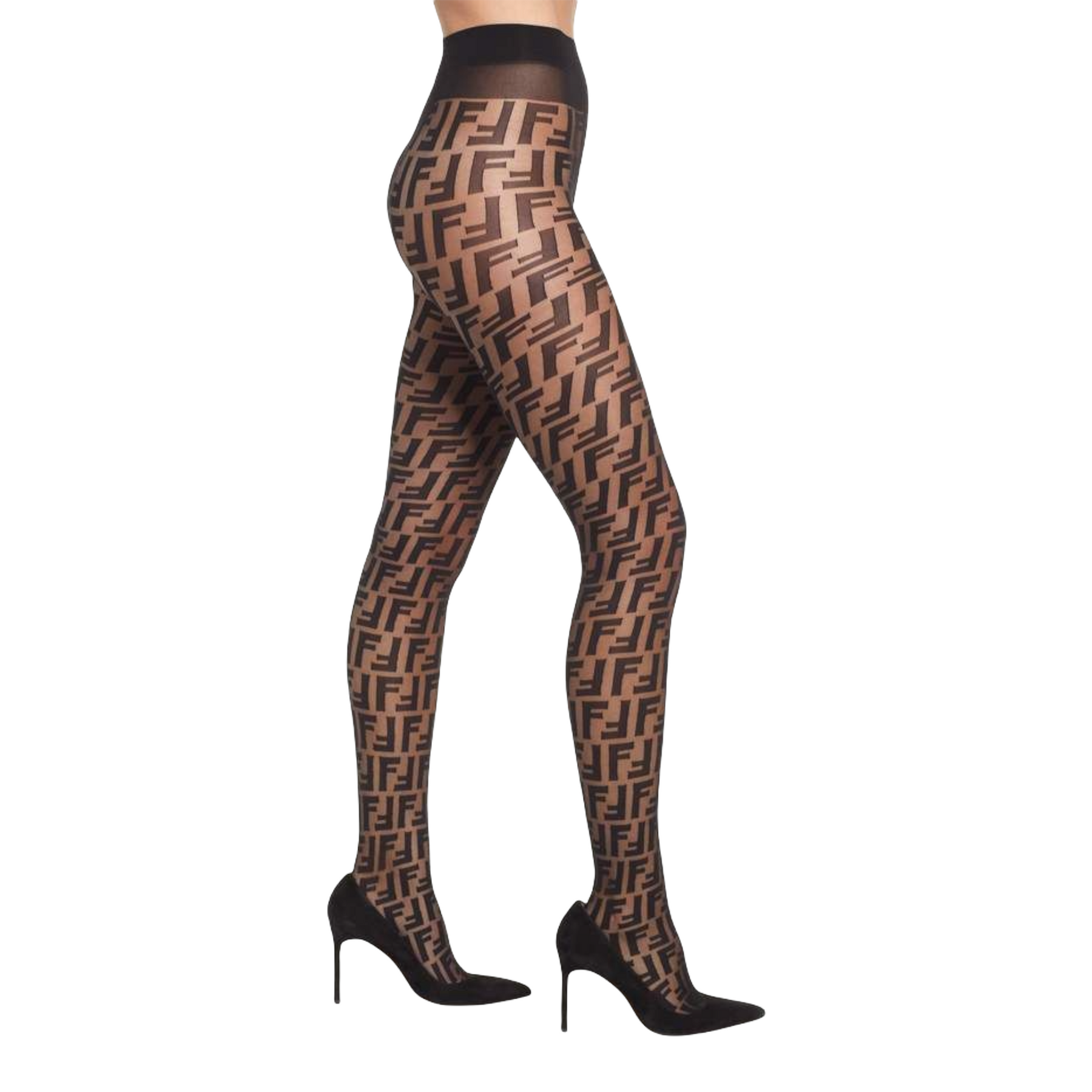 GG Inspired Print Tights- Brown and Tan – Dropashoe