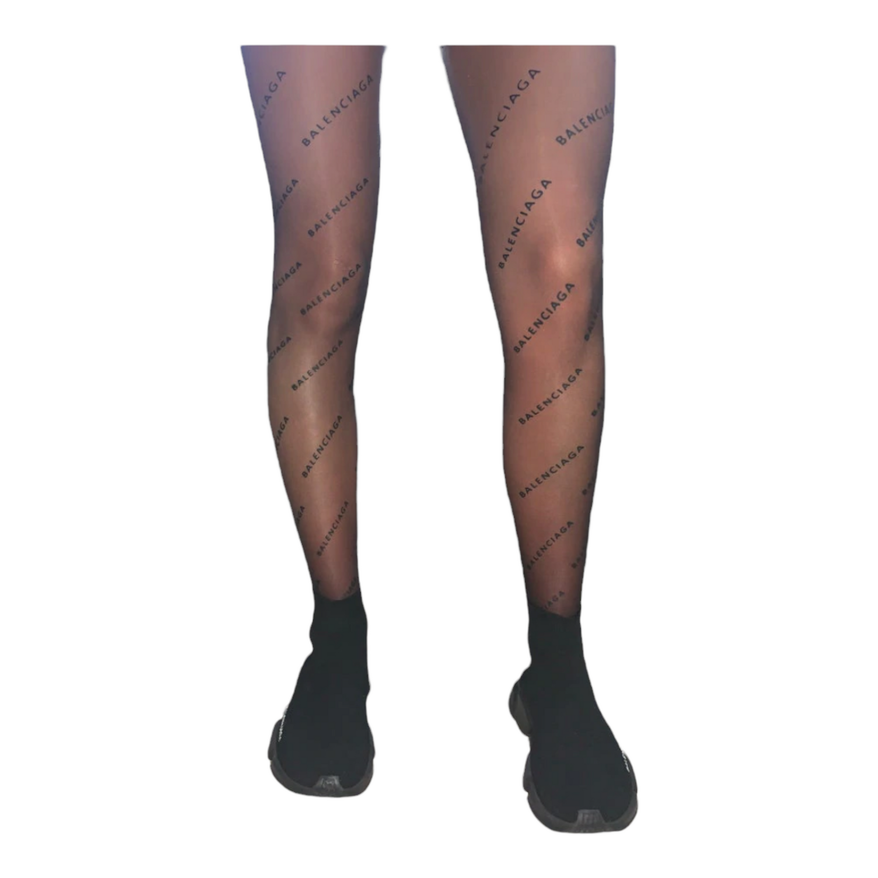 Beregning Bløde fødder højdepunkt Balenci Inspired Logo Print Stocking- Black – Dropashoe