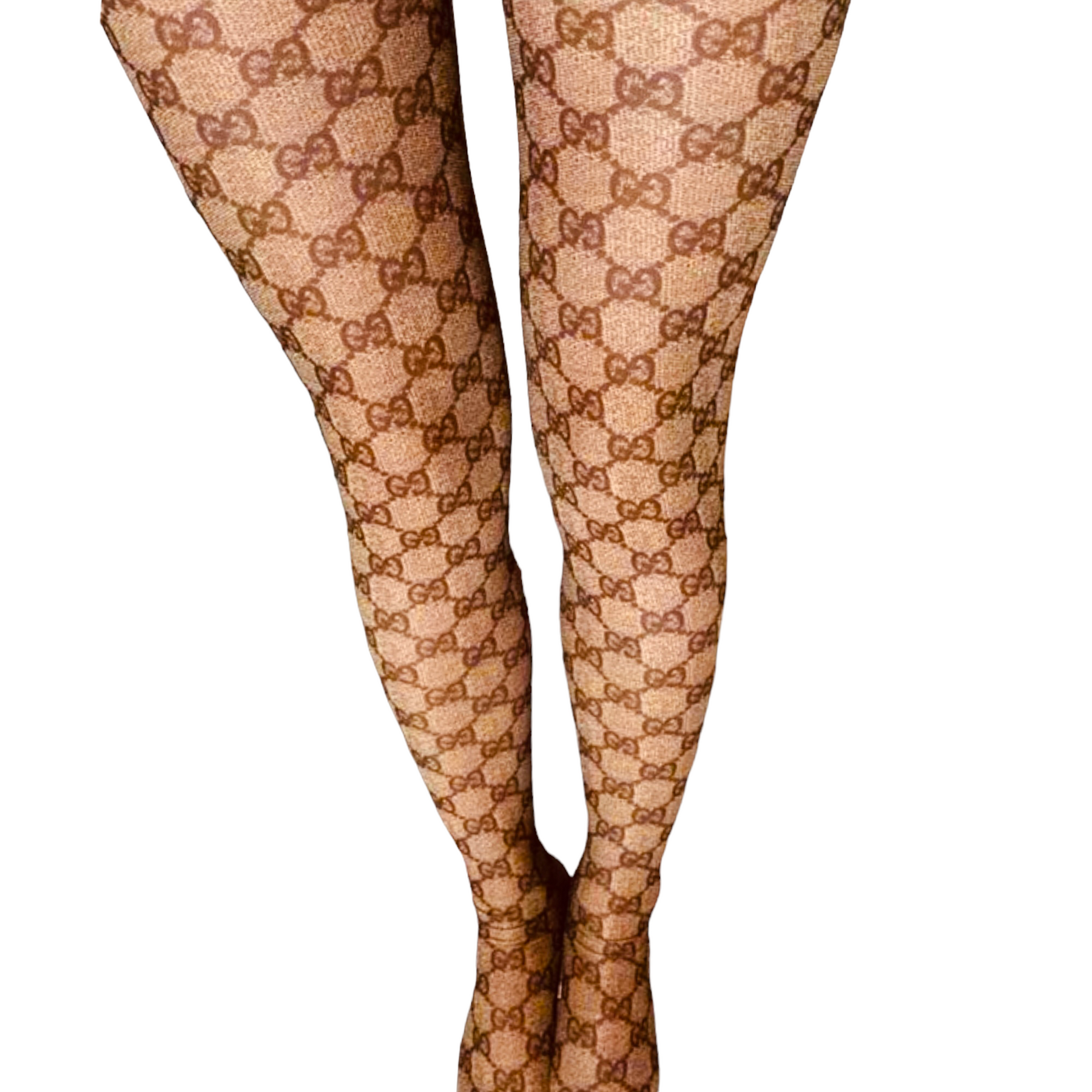 Gucci GG Tights in Beige & Brown